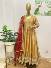 Peach gold anarkali - kasumi.in